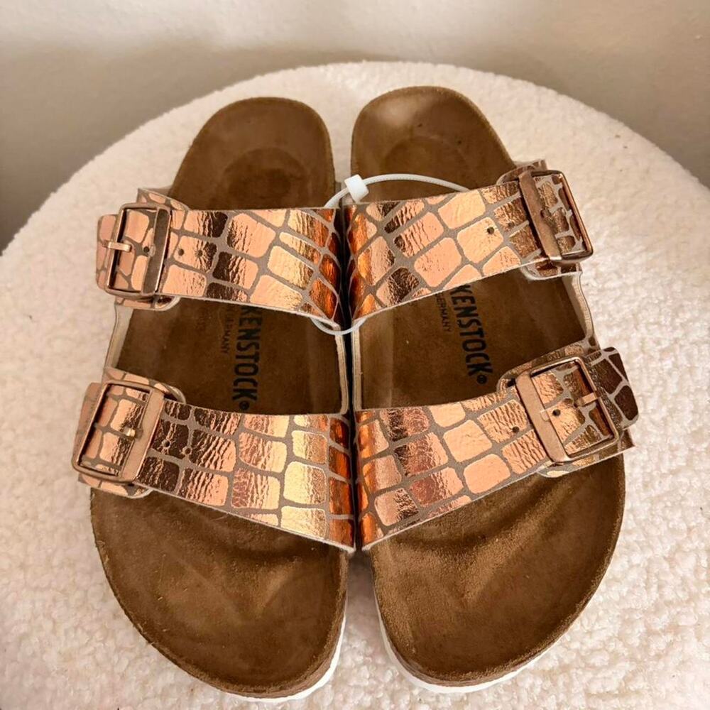 Birkenstock Arizona Gator Gleam Metallic Sandals 40 EU - Picture 3 of 8
